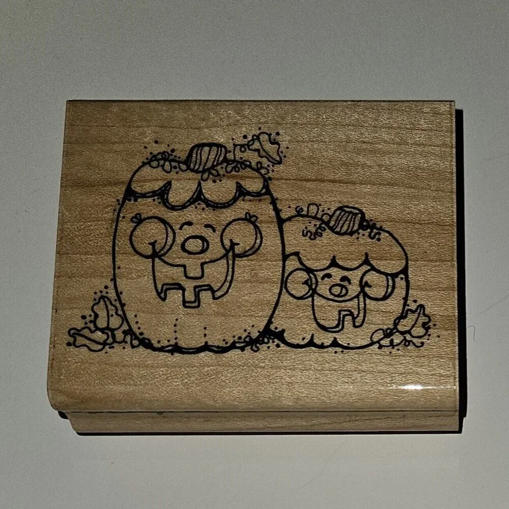 JRL Design Halloween Smiles Rubber Stamp N211 Pumpkin Jack-O-Lantern NEVER USED
